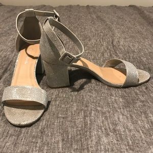 Silver Block Heel w/ adjustable buckle